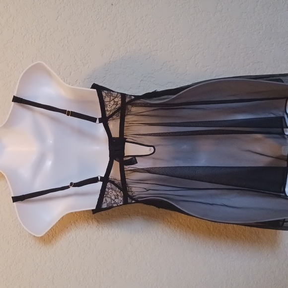 Victorias Secret Elegant Black Lace Babydoll 38D - Picture 6 of 8